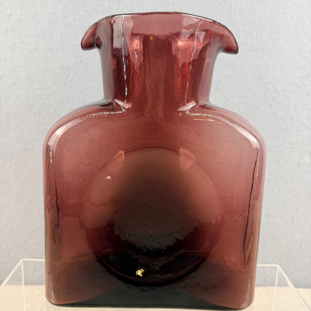 Blenko 384 Water Bottle Amethyst Glass Double Spout Water Pitcher - Picture 6 of 8